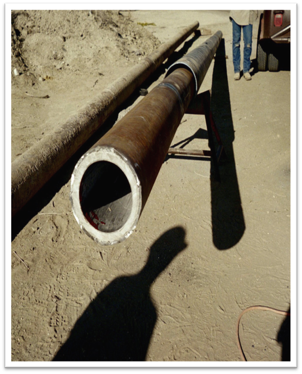 Cross-section showing liner placement